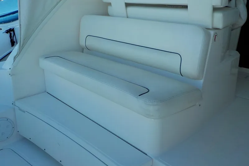 Slide: The Image of White seating area on a 2009 Tiara Yachts 3900 Open boat. - 19