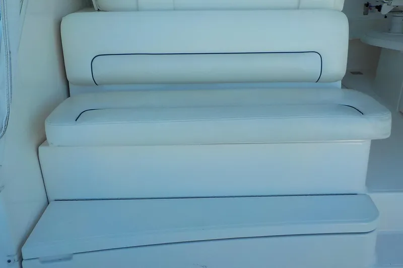 Slide: The Image of White cushioned seating on 2009 Tiara Yachts 3900 Open boat. - 20