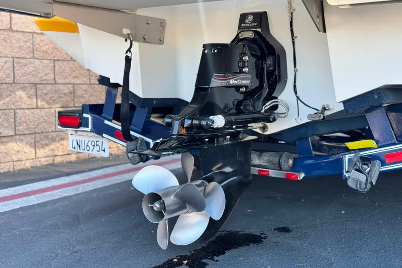 Slide: The Image of Rear view of a 2007 Cobalt 252 boat with MerCruiser outdrive and propeller. - 9