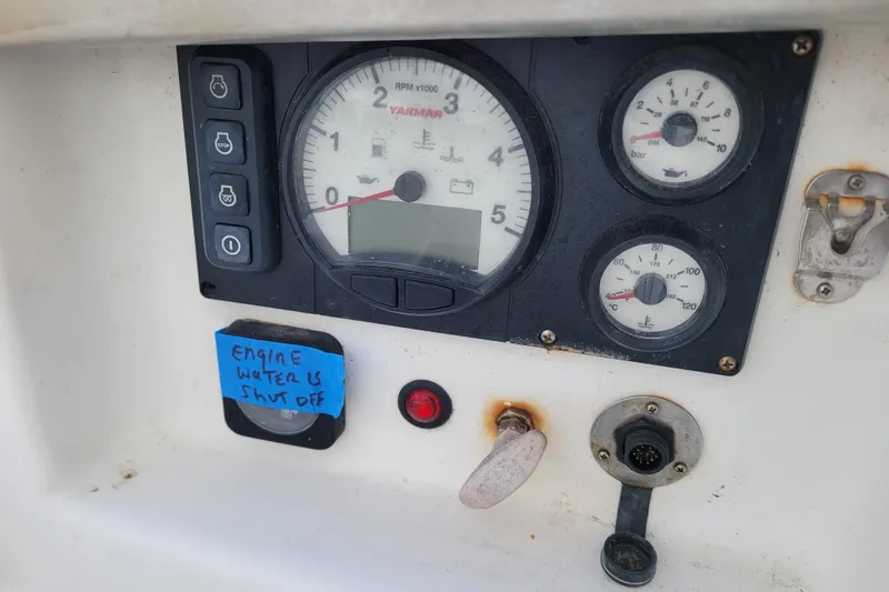 Slide: The Image of Deck of 1996 Beneteau First 42s7 sailboat with winches and ropes. - 11