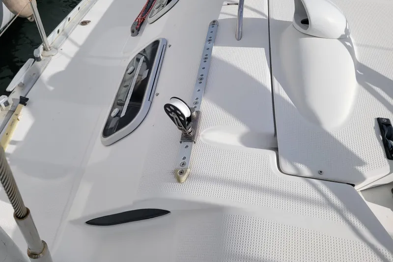 Slide: The Image of Deck of 1996 Beneteau First 42s7 sailboat with rigging and fittings. - 27