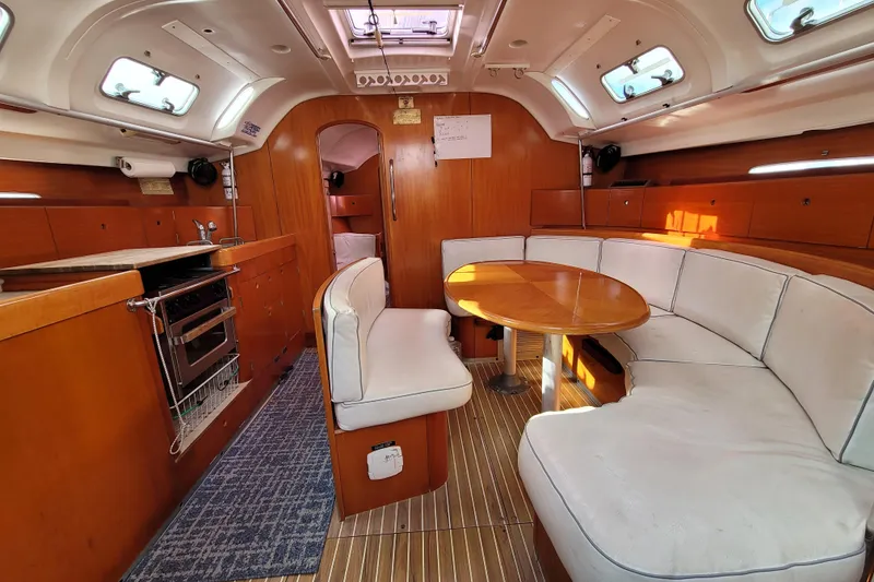 Slide: The Image of Deck of 1996 Beneteau First 42s7 sailboat with winch and fittings. - 29