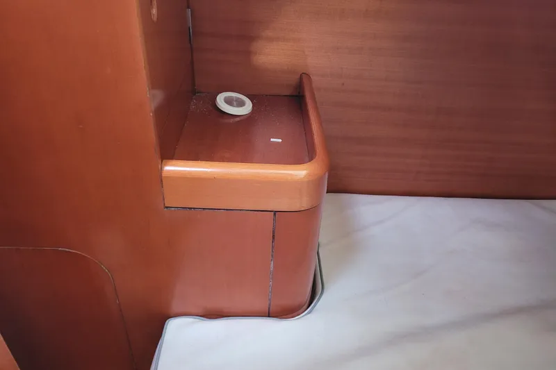 Slide: The Image of Renogy Wanderer solar charge controller on 1996 Beneteau First 42s7 yacht interior. - 49