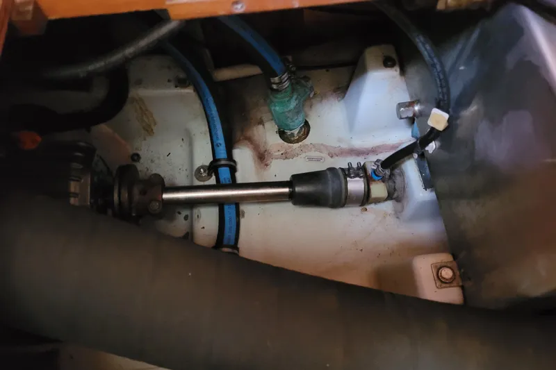 Slide: The Image of Close-up of engine labels on a 1996 Beneteau First 42s7 sailboat. - 60