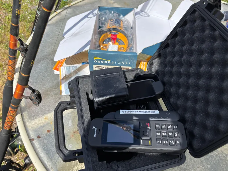 Slide: The Image of Portable marine radio and equipment on a table, Cape Horn 24 OS, 2019 model. - 38