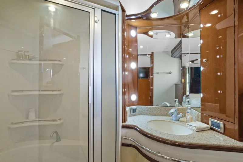 Slide: The Image of Luxurious bathroom in 2008 Marquis 690 yacht with elegant fixtures and modern design. - 39