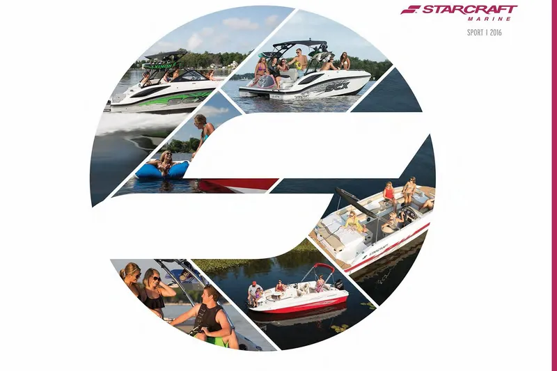 Slide: The Image of Collage of 2016 Starcraft Crossover 231 SCX IO SURF boats on water. - 21