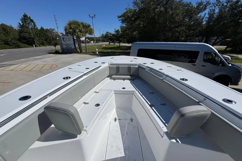 Slide: The Image of 2026 Cape Horn 34 XS boat interior with spacious seating and modern design. - 16