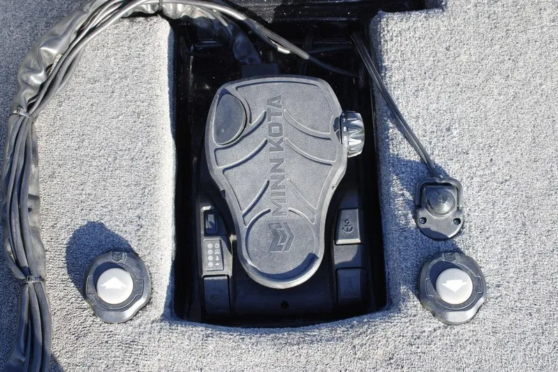 Slide: The Image of Foot pedal control on 2025 Phoenix 921 ELITE boat deck. - 14