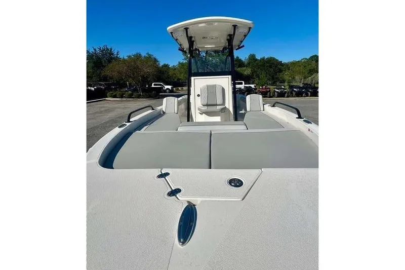 Slide: The Image of 2026 Ranger 2360 Bay boat with sleek design and spacious seating. - 15