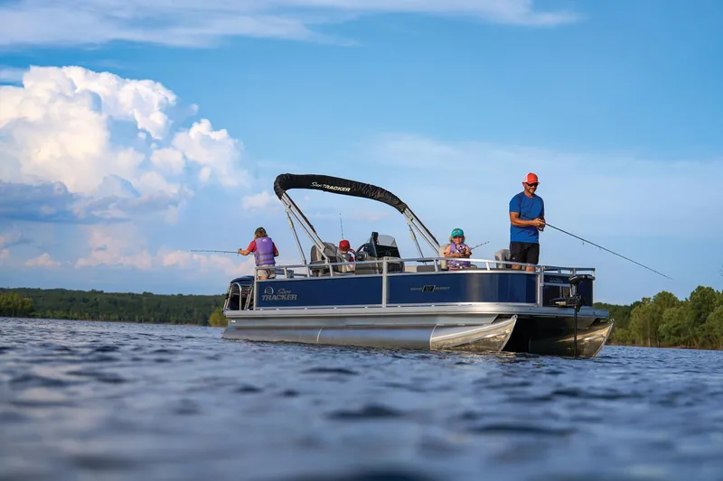 Slide: The Image of Steering console of 2026 Sun Tracker Bass Buggy 18 DLX pontoon boat. - 6