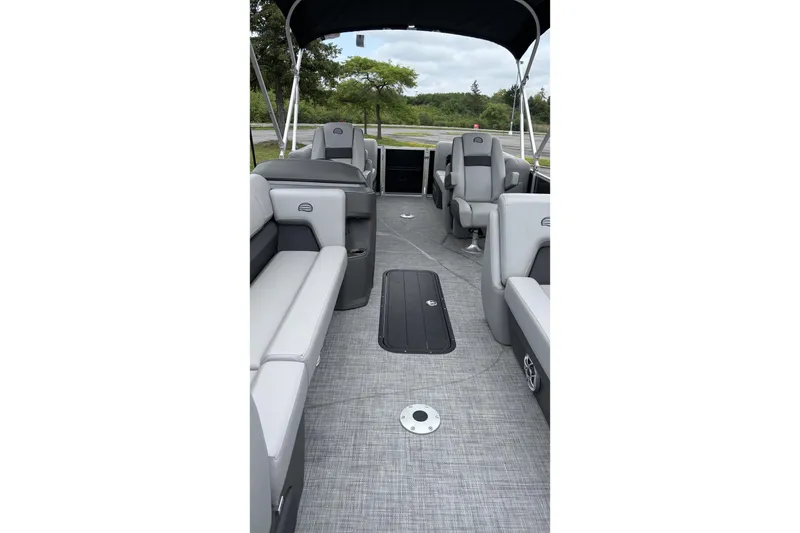 Slide: The Image of 2026 Sun Tracker Party Barge 22 XP3 interior with spacious seating and modern design. - 3