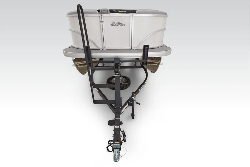 Slide: The Image of Manufacturer Provided Image: 2026 Sun Tracker Party Barge 20 DLX on trailer, front view. - 38