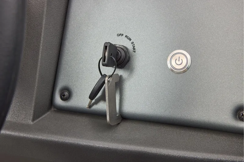 Slide: The Image of Manufacturer Provided Image: Ignition switch and power button on 2026 Sun Tracker Party Barge 20 DLX. - 58