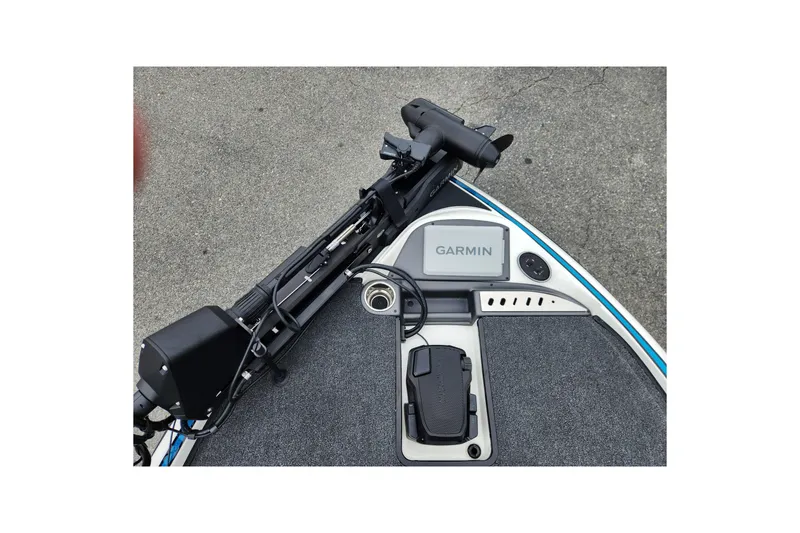 Slide: The Image of Triton 19 TrX Patriot 2026 boat with Garmin navigation system and trolling motor. - 12