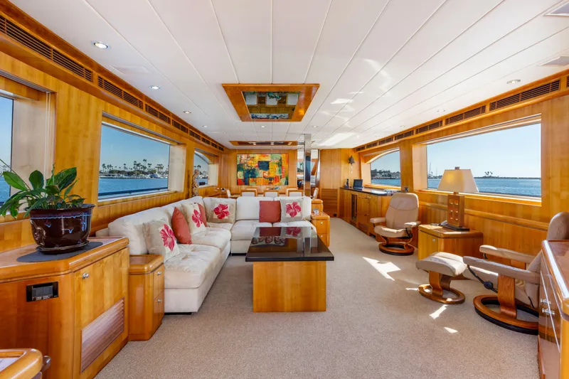 Slide: The Image of Luxurious yacht interior with leather chairs, large windows, and ocean view, 2005 Custom model. - 37