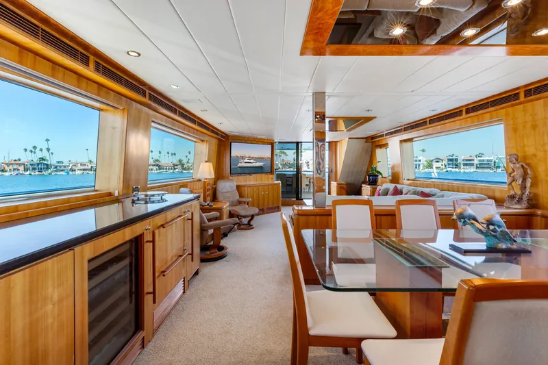 Slide: The Image of Luxurious yacht kitchen with wooden cabinetry, modern appliances, and ocean view windows, 2005 Custom model. - 46