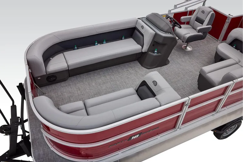Slide: The Image of Manufacturer Provided Image: 2026 Sun Tracker Party Barge 18 DLX interior with spacious seating and modern design. - 36