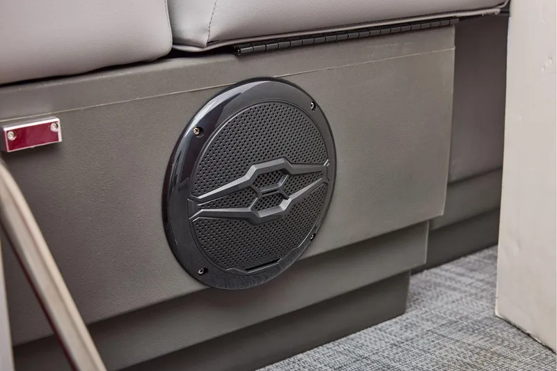 Slide: The Image of Manufacturer Provided Image: 2026 Sun Tracker Party Barge 18 DLX interior speaker detail. - 57