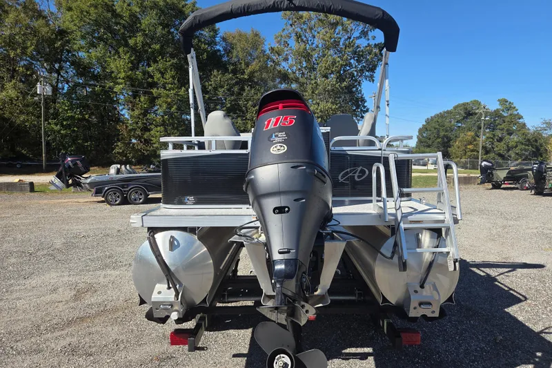 Slide: The Image of 2020 Avalon Venture Fish N Cruise 20' pontoon boat with powerful outboard motor. - 5