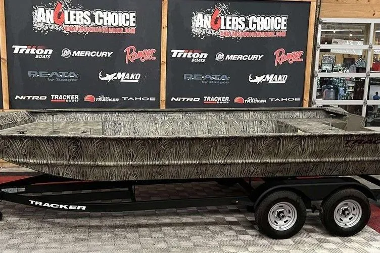 The Image of 2026 Tracker Grizzly 2072 Utility boat on display at Anglers Choice event. - 1