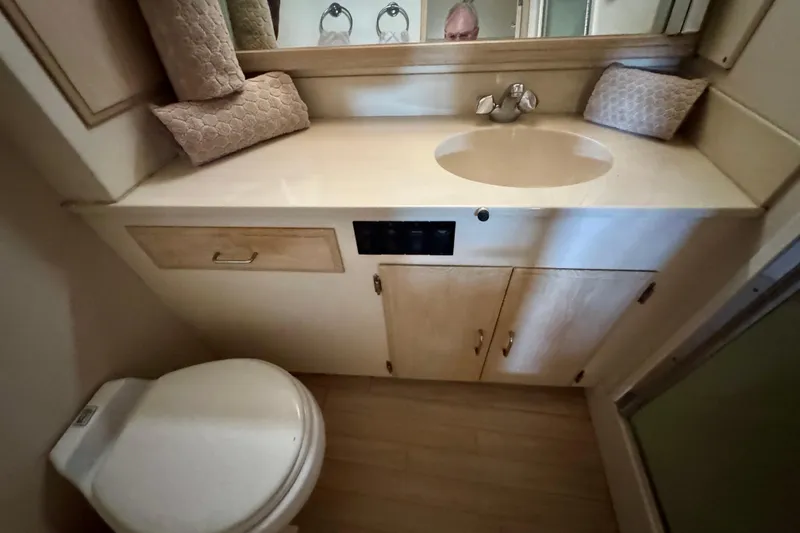 Slide: The Image of Bathroom interior of 1993 Tollycraft 57 Pilothouse Motor Yacht with shower and vanity. - 30