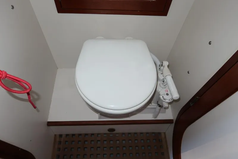 Slide: The Image of Marine toilet in 1989 Morris Ocean Series 32 yacht bathroom. - 32