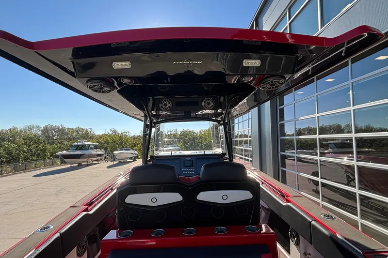 Slide: The Image of 2021 Fountain 38 SC boat interior with sleek design and modern features. - 26