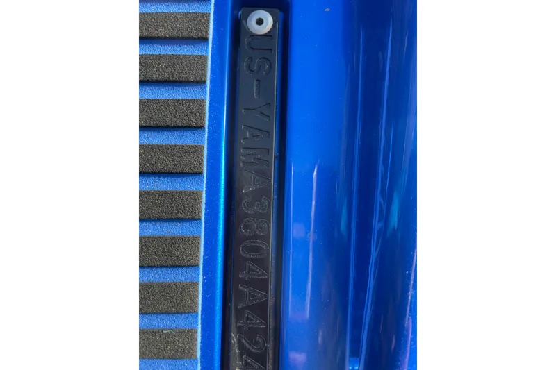 Slide: The Image of 2024 Yamaha WaveRunner VX Cruiser HO, blue hull with serial number detail. - 13