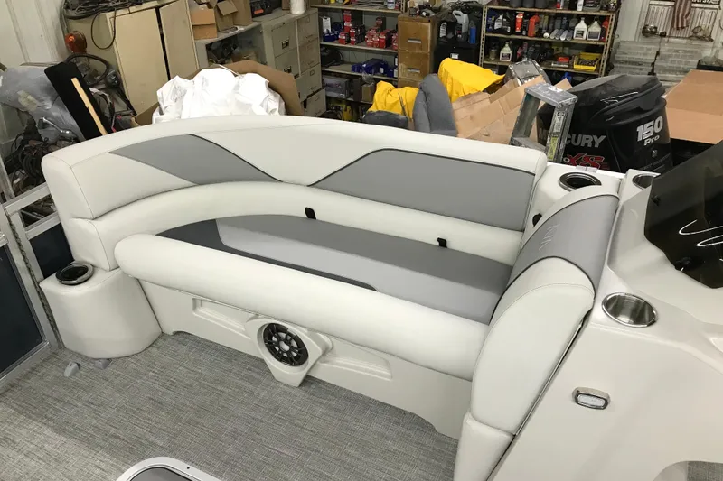 Slide: The Image of 2026 Avalon Venture 85 Versatile rear bench in a workshop setting. - 6