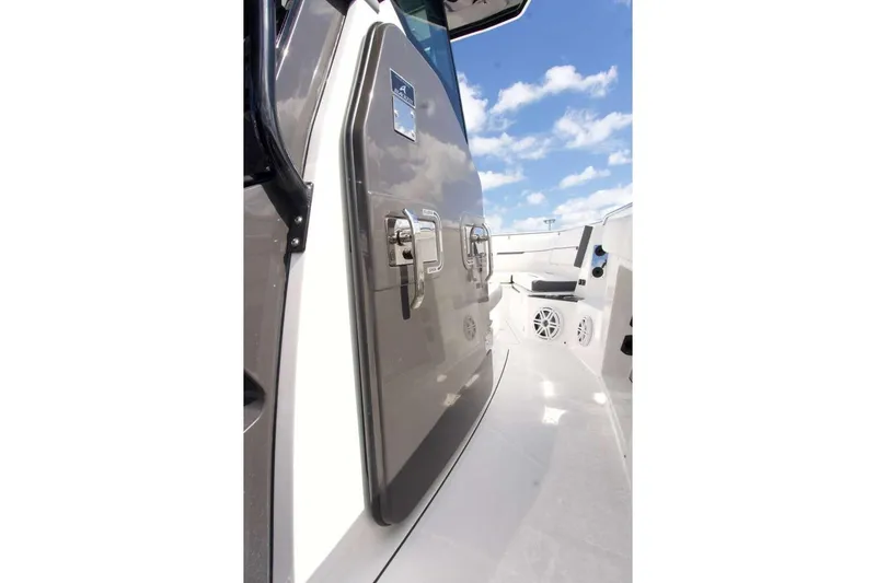 Slide: The Image of 2023 Blackfin 302 CC boat interior with sleek design and modern features. - 38