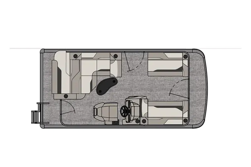 Slide: The Image of 2026 Avalon Venture Cruise Rear Bench pontoon boat with canopy, parked outdoors. - 1