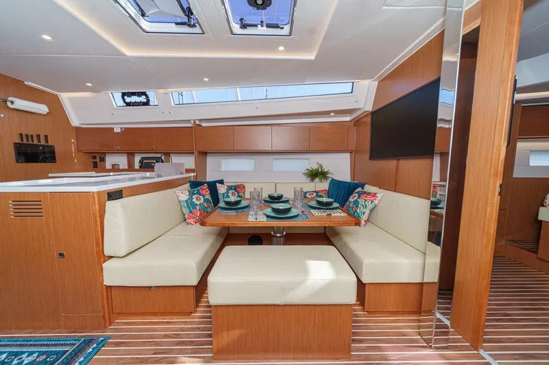 Slide: The Image of Luxurious interior of 2023 Bavaria C50 yacht with elegant dining area and modern design. - 34