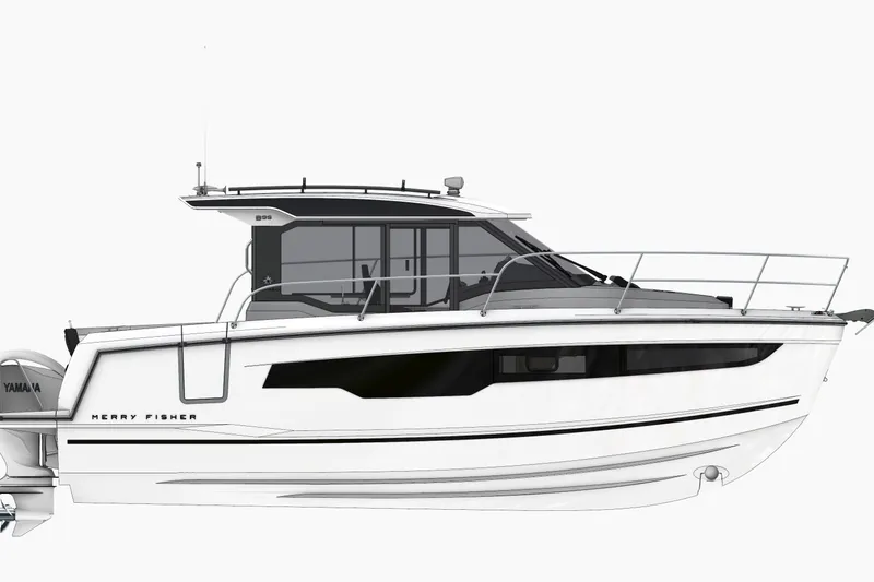 Slide: The Image of 2026 Jeanneau NC 895 Series 2 boat, side view, sleek design, white exterior, modern cabin. - 21