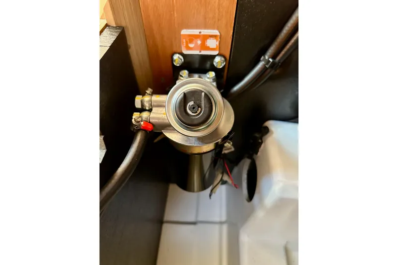 Slide: The Image of Engine component of 2024 Jeanneau Sun Odyssey 410 sailboat, showcasing intricate mechanical details. - 119