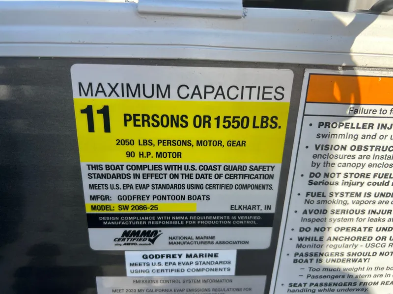 Slide: The Image of Sweetwater 2023 Sweetwater 2086 Cruise Pontoon $27995 2023 - 31