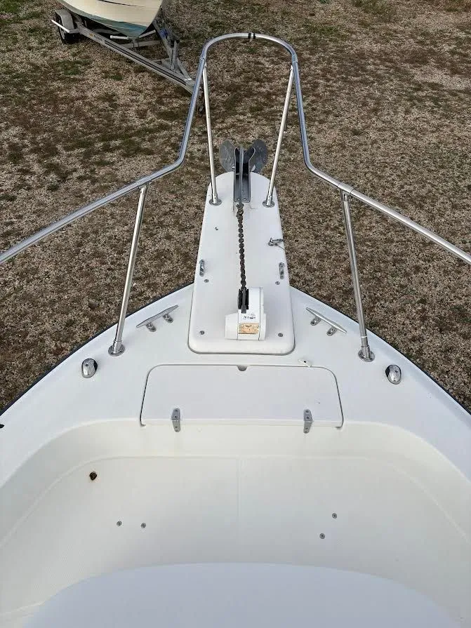 Slide: The Image of Bow of 2002 Grady-White Marlin 300 boat with anchor and chain. - 5
