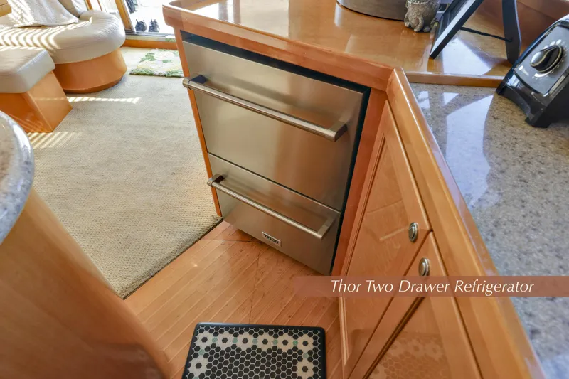Slide: The Image of Thor two-drawer refrigerator in 2004 McKinna 57 Pilothouse yacht interior. - 20