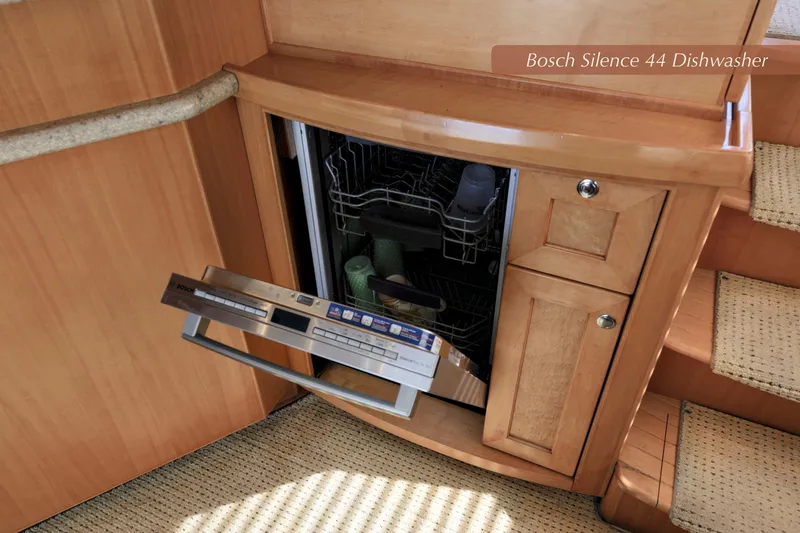 Slide: The Image of Bosch Silence 44 dishwasher in 2004 McKinna 57 Pilothouse yacht kitchen. - 23