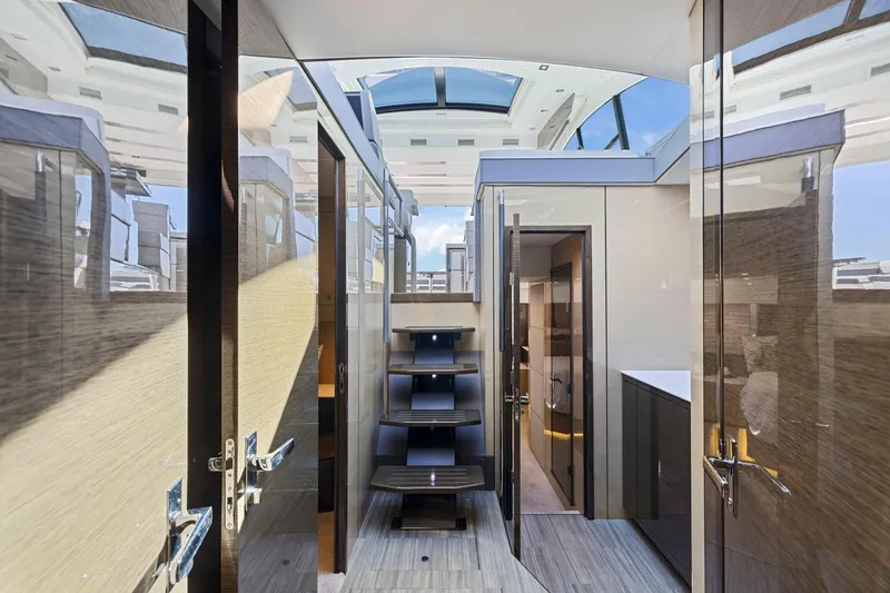 Slide: The Image of Luxurious interior of 2019 Cruisers Yachts 54 Cantius with modern design and skylight. - 58