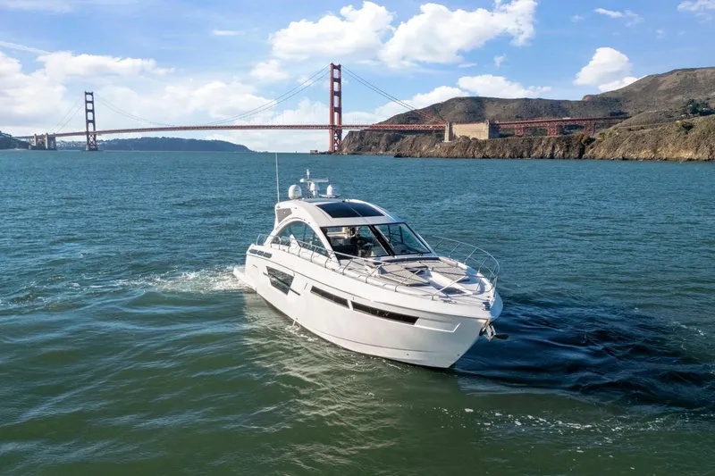 Slide: The Image of 2019 Cruisers Yachts 54 Cantius sailing near Golden Gate Bridge, scenic view. - 84