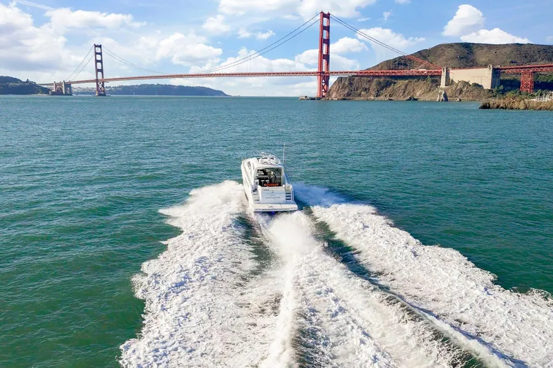 Slide: The Image of 2019 Cruisers Yachts 54 Cantius cruising near Golden Gate Bridge, San Francisco. - 94