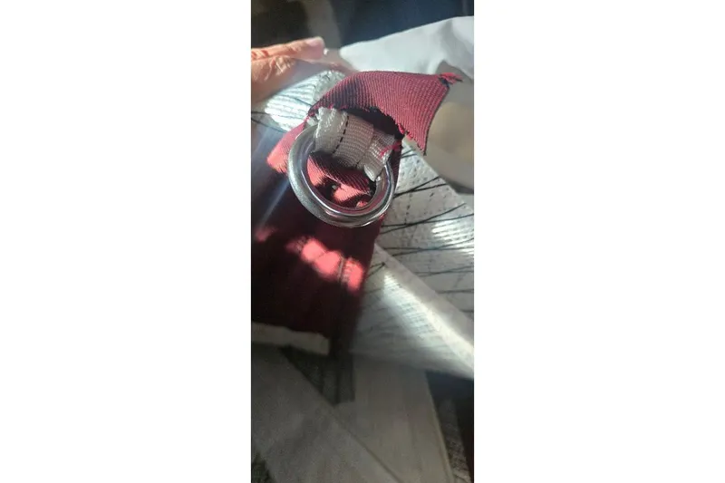 Slide: The Image of Red fabric with metal ring on Tartan T34c, 1978 model. - 33