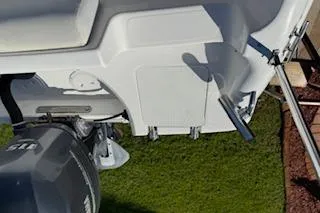 Slide: The Image of 2013 Hurricane SunDeck 187 OB boat with outboard motor, viewed from above. - 13
