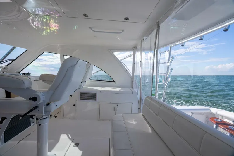 Slide: The Image of Interior of 2012 Cabo 40 Hardtop Express yacht with ocean view. - 29
