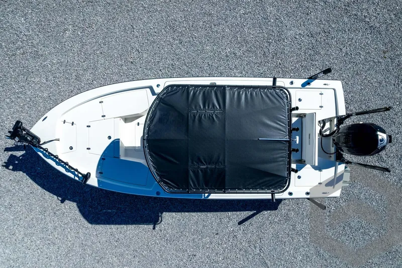 Slide: The Image of Overhead view of 2026 Pathfinder 2200 TRS boat on gravel surface. - 77