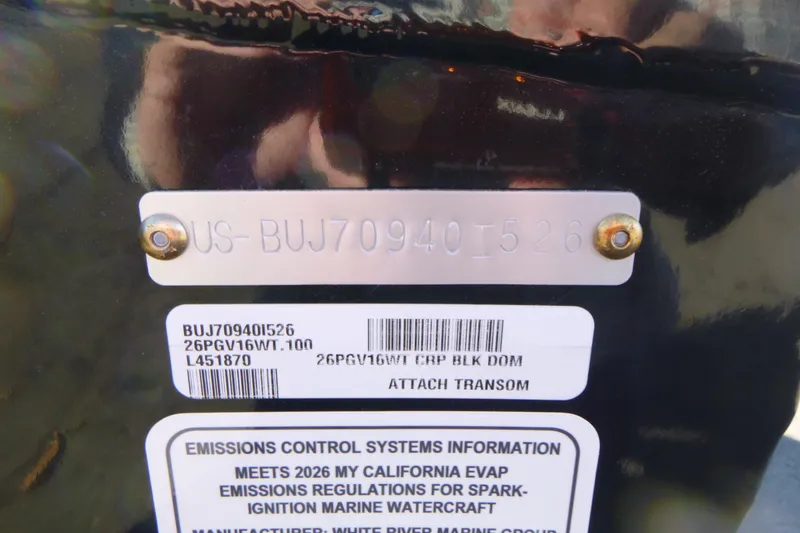 Slide: The Image of Hull identification number on 2026 Tracker Pro Guide V-16 WT boat. - 16