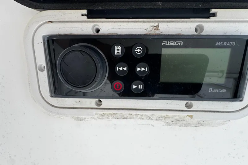 Slide: The Image of Fusion MS-RA70 Bluetooth stereo system on 2008 Sea Fox 287 CC boat. - 13