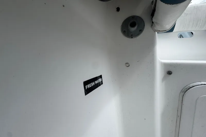 Slide: The Image of 2008 Sea Fox 287 CC boat interior with "Fresh Water" label. - 6