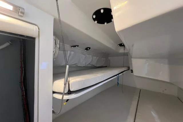 Slide: The Image of Interior of 2024 Neo 43 Romo sailboat, featuring sleek, modern bunk design. - 20